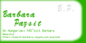 barbara pazsit business card
